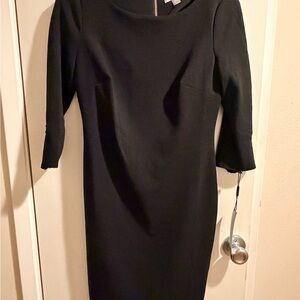 Calvin Klein Black Long-Sleeve Sheath Dress